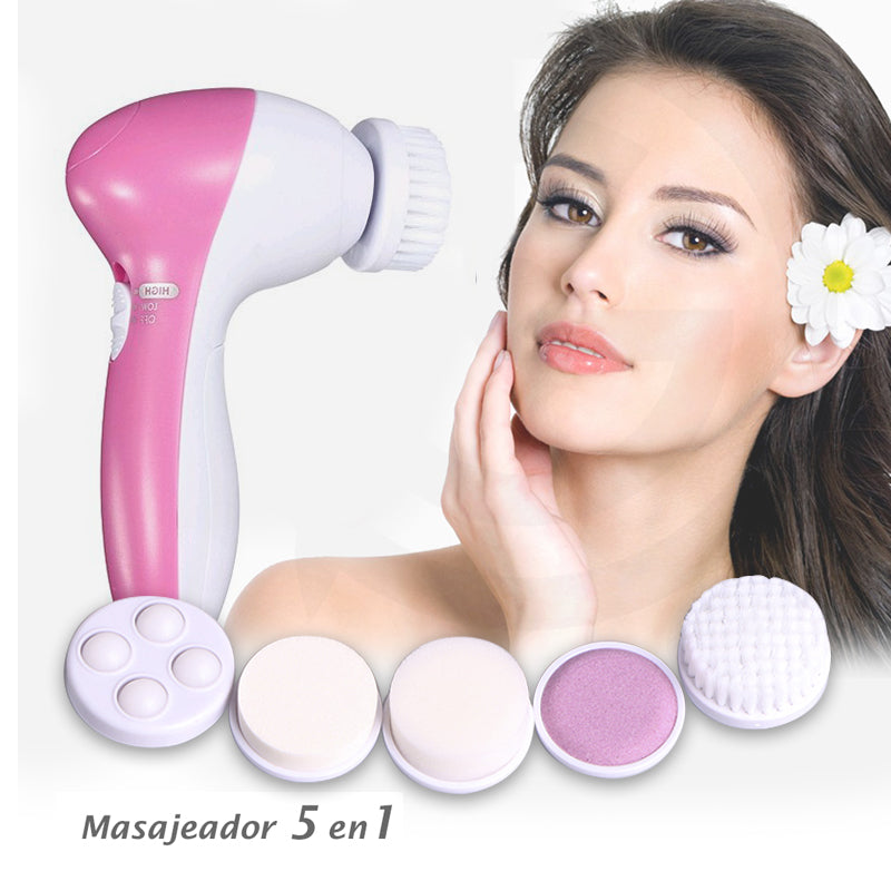 Mini Masajeador Limpiador Facial 5 En 1 Cuidado Rostro 🧏🌺